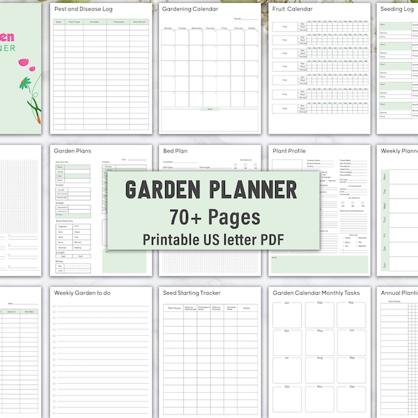 Garden Planner Printable, Garden Planner, Plant Planner, Garden Journal, Garden Organizer, Plants Records, Gardening Logbook, Garden Expense