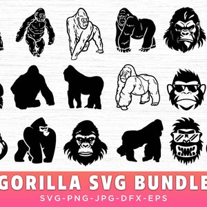 Gorilla Svg Bundle, Gorilla Svg, Monkey Svg, Gorilla Png, Gorilla Shirt, Tshirt Svg, Angry Gorilla, Gorilla Clipart, Svg Files For Cricut