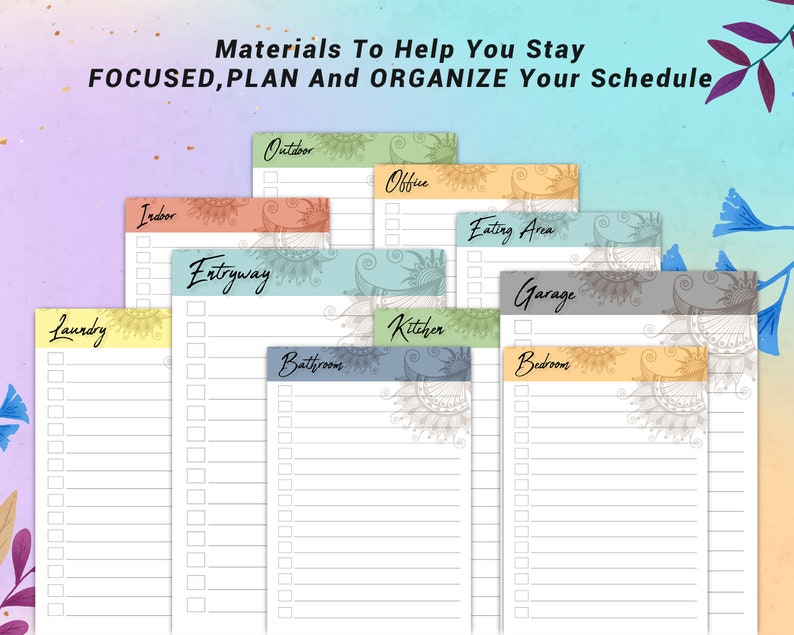 Cleaning Cards Checklist: Room by Room, Editable & Printable (PDF) - Etsy