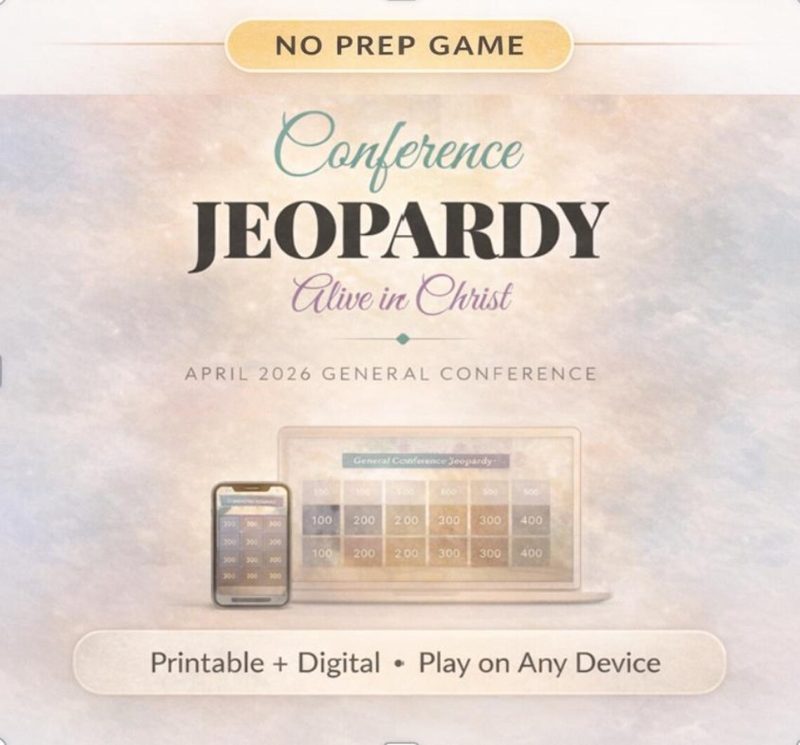 No-prep LDS General Conference Jeopardy Game (april 2026) | Printable ...