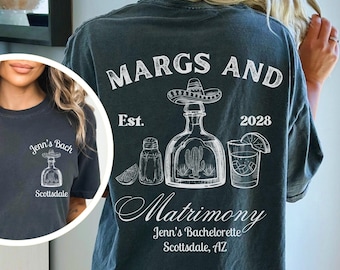 Margs and Matrimony Bachelorette T-Shirt: Custom Margaritas Bridal Party Tee