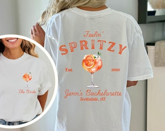 Personalized Aperol Spritz Bachelorette Shirt, Custom Spritz themed Bach Party Tee