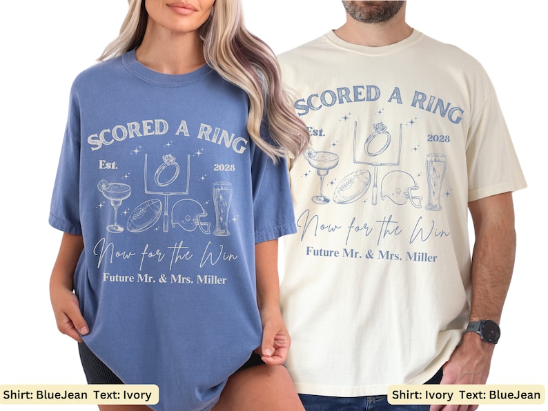 Custom Engagement Football Shirt Personalized Future Mr & Mrs Newly