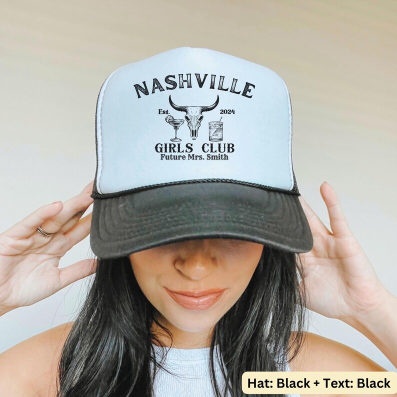 Personalized Western Bachelorette Trucker Hat, Nashville Bach Party Cap image 2