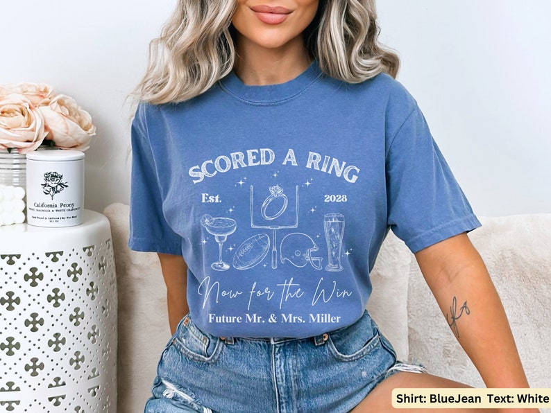 Custom Engagement Football Shirt Personalized Future Mr & Mrs Newly