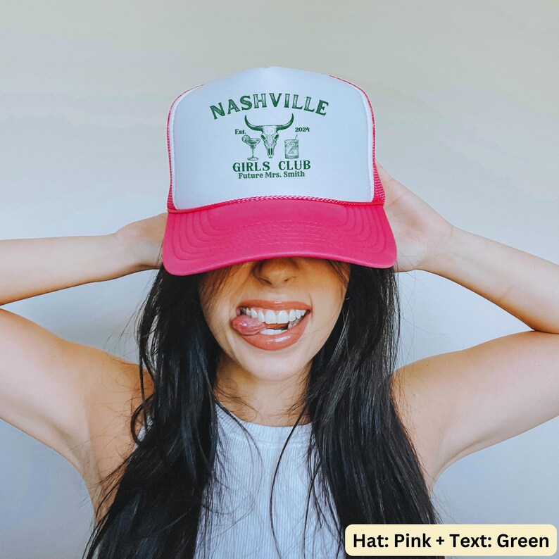 Personalized Western Bachelorette Trucker Hat, Nashville Bach Party Cap image 4