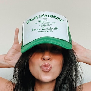Custom Margs and Matrimony Bachelorette Trucker Hat Personalized Margarita & Matrimony Bridal Party Cap Personalized Bride Trucker Hat Gift