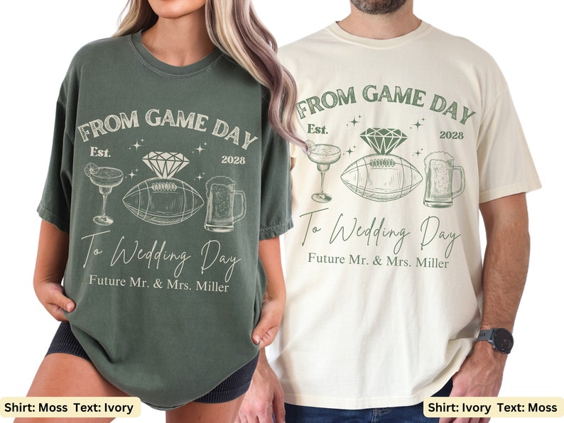 Custom Engagement Football Shirt Personalized Future Mr & Mrs Newly