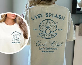 Custom Last Splash Bachelorette Shirt, Personalized Mermaid-Themed Bach Party Tee