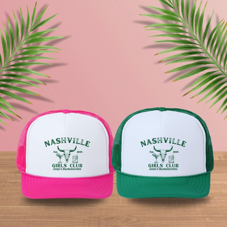 Custom Location Bachelorette Party Trucker Hat Nashville Bach Cap Last Hoedown Cap Western Nash Bash Personalized Cap Cowgirl Last rodeo Hat