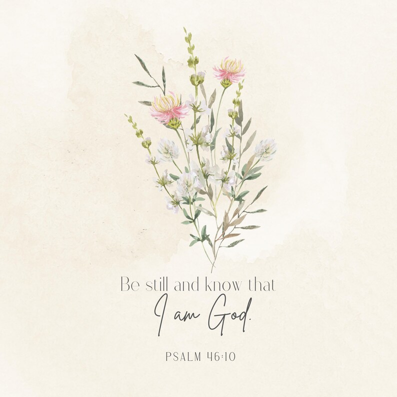 Scripture Wall Art Printable, Psalms 46:10 NIV, Digital Download, Bible ...