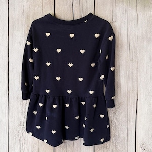 Vintage Fashion Collection Gap Toddler Long Sleeve Heart Print Dress Size 4T Timeless Girls Classic Fashion Retro Style Toddler Girls Dress