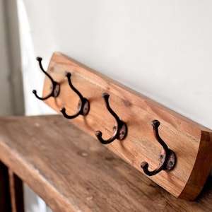 Decorazione da parete vintage, gancio per cappelli e cappotti in legno massello vintage, appendiabiti da parete, portabiti, decorazione da parete vintage, decorazione da parete rustica in stile fattoria