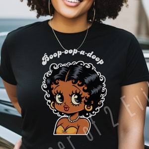 Black Betty Tee, Boo-oop-a-doop , Unisex T-Shirt, Vintage Cartoon Character Shirt, Retro Graphic Top, Classic Animation Apparel