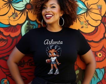 Camiseta unisex ATL Black Betty de Atlanta Football, ideal para aficionados al fútbol, ropa deportiva, regalo para aficionados de Atlanta, camiseta de manga corta.