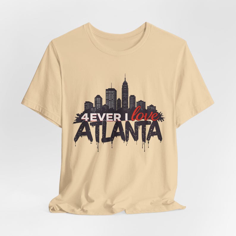 Atlanta Skyline Unisex Tee, City Pride Shirt, Graffiti Style 4ever I Love Atlanta Top, Georgia Gift, Team Spirit Apparel image 4