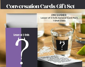 The Lesser of 2 Evils Original Card Game Gift Set| Adult Conversation Cards Party Game Date Night