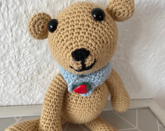 Gehäkelter Teddy, Kuscheltier, Gastgeschenk, Mitbringsel, Geburtstagsgeschenk, Unikat, Bär, Amigurumi, Spielzeug, Selbstgemacht, Geschenk.