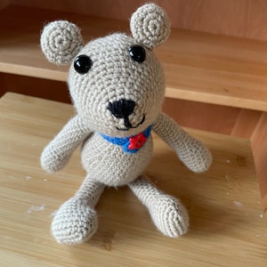 Crocheted teddy, cuddly toy, guest gift, souvenir, birthday present, unique, bear, amigurumi, toy, homemade, gift.
