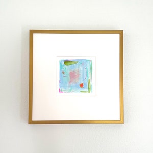 Eine Pastell Aquarell Malerei - original Aquarell 20x20 mit Passepartout, 20x20 mit Rahmen