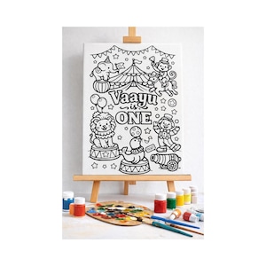 Personalized Circus Canvas – Kids Birthday Party Craft & Favor