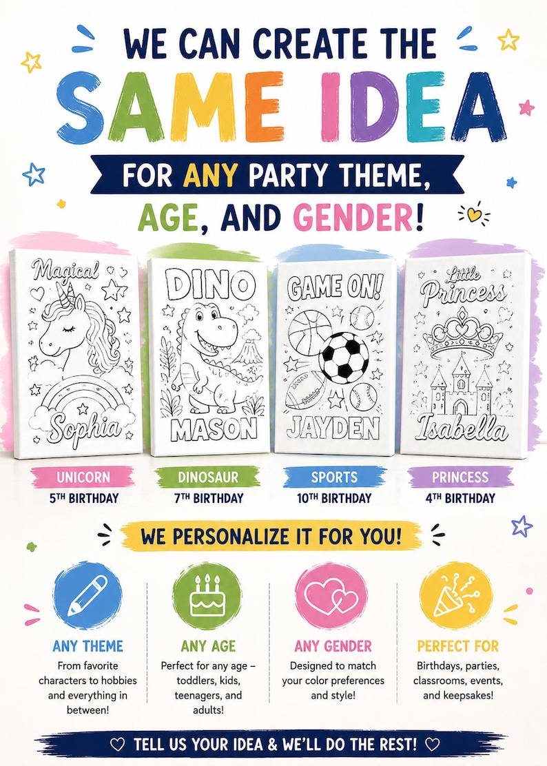 Customized Barbie Themed Canvas for Painting - Birthday Party Activity and Party Favor image 9