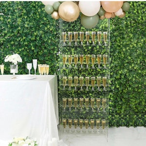 Lucite Champagne Wall With Stand- Holds 40 Champagne Flutes - Champagne Bar - Champagne Glass Holder - Champagne Display