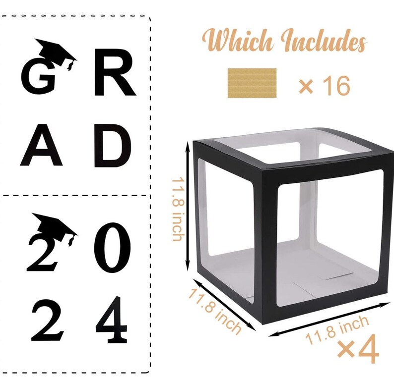 Graduation Balloon Boxes 4 Boxes Only Graduation 2024 Etsy