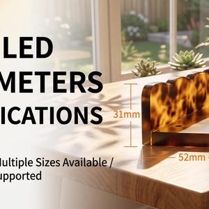 Pode incluir: Uma prateleira com padr&atilde;o de tartaruga e borda ondulada. O texto diz DETAILED PARAMETERS SPECIFICATIONS, Wave Design - Multiple Sizes Available / Custom Sizes Supported. As dimens&otilde;es s&atilde;o 31mm de altura, 52mm de largura e 20mm de profundidade.