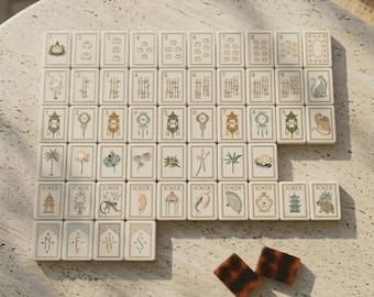 Tortoise Shell Mahjong Tile Set | Mahjong Tiles | Custom Aesthetic Mahjong Collection
