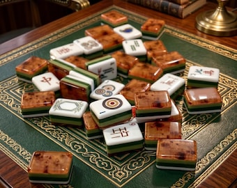 Translucent Amber-Brown Mahjong Tile Set | 160 4 Layer Acrylic Mahjong Tiles