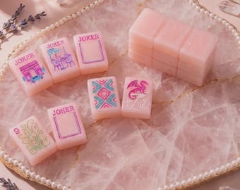 Juego de fichas de Mahjong de edición limitada Mah-Jong de Paris / 160 fichas acrílicas rosas de una sola capa