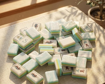 Tropical Coastal Mahjong Set | Custom Designed Sea-Inspired Tiles | Beach House Mahjong Tiles | Mahjong Accessories