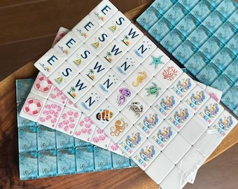 Fichas de Mahjong de la Colección Océano / Fichas de Mahjong acrílicas