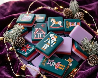 Fichas de Mahjong Americanas El Cascanueces / Fichas acrílicas navideñas de Mahjong
