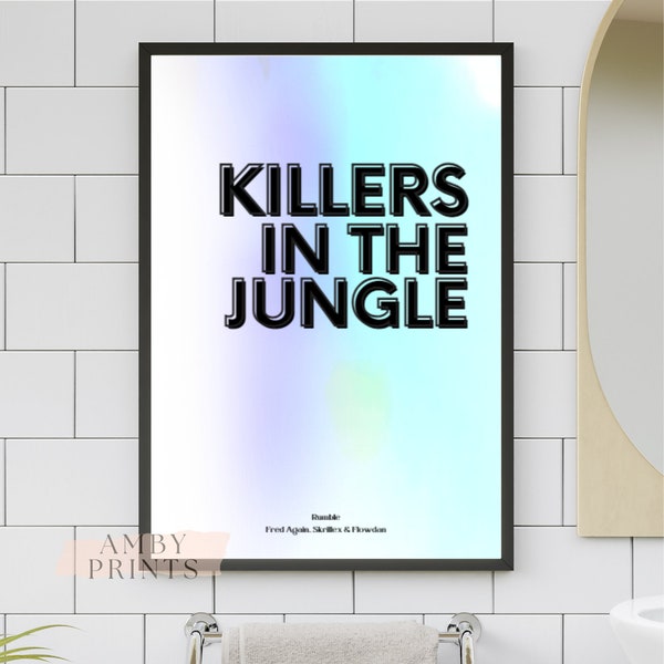 Fred Again Rumble Poster Killers in the Jungle Skrillex Print - Digital Poster Instant Download - Festival Music Art Tour