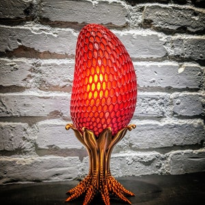 Dragon Egg - Biomorphic Lumia - Gothic - Art Nouveau - 3D Printed - Halloween - Holiday Lamp