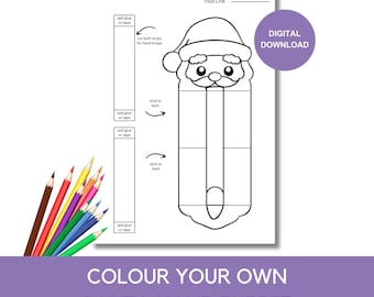 Santa Hand Puppet: Colour Your Own Printable (Digital Download)