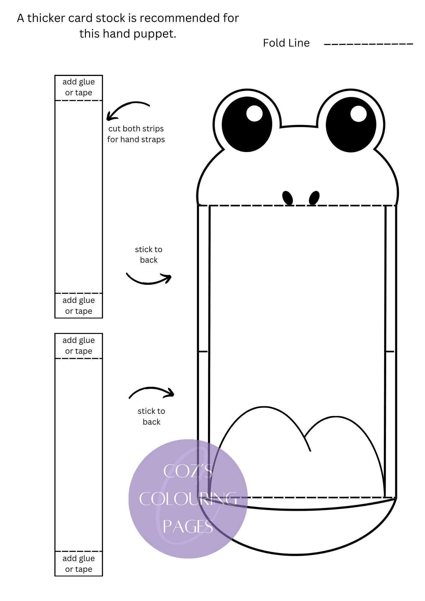 Frog Hand Puppet - Colour Your Own Hand Puppet- Printable - Etsy