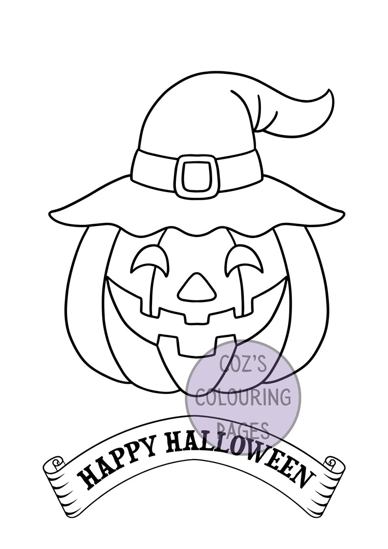 Halloween Colouring Pages Printables Kids Colouring Pages Etsy
