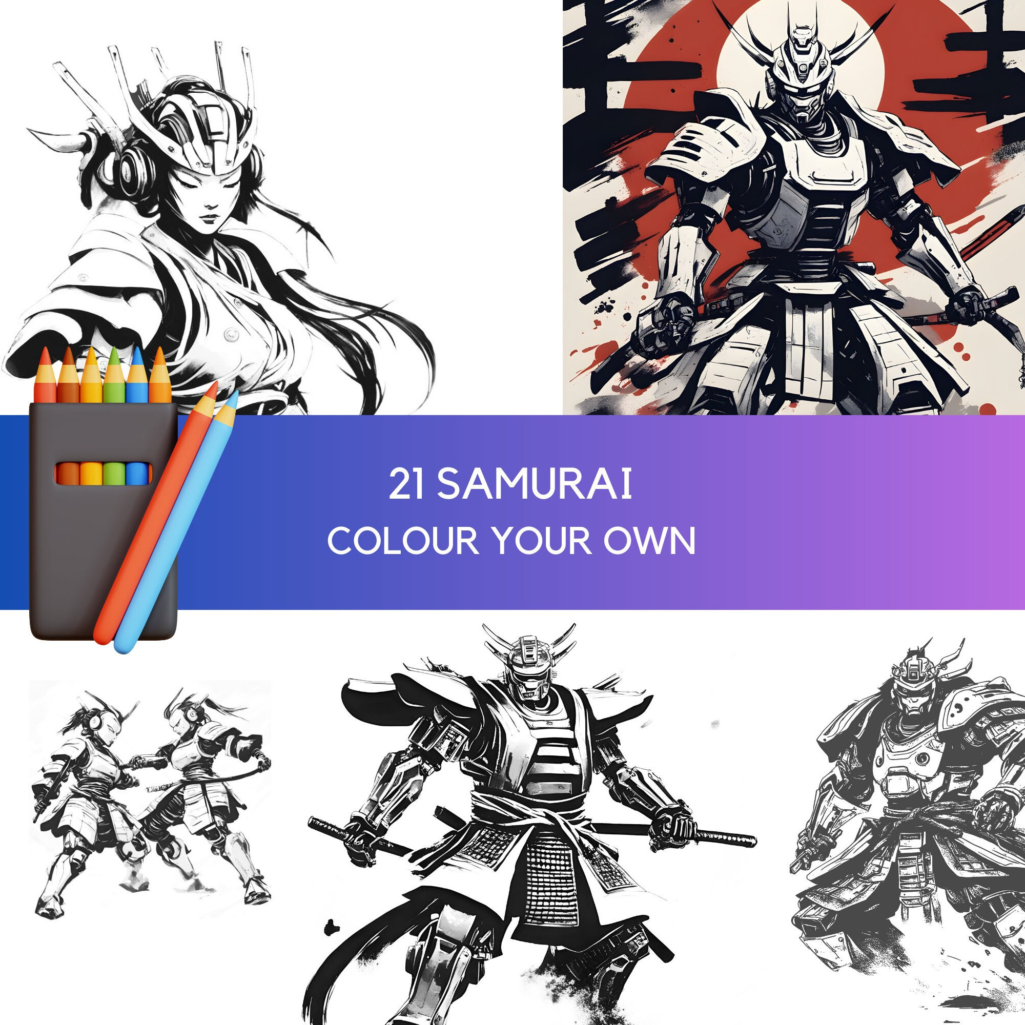 21 Samurai Colouring Pages - Printable Coloring Pages