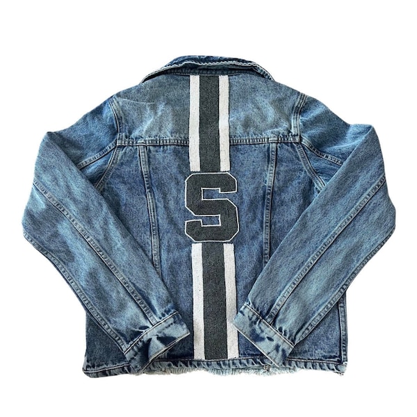 College Jean Jacket Etsy