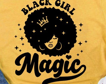 Koszulka Black Girl Magic, prezent z okazji Miesiąca Czarnej Historii, koszulka z okazji dumy Afro Queen Crown