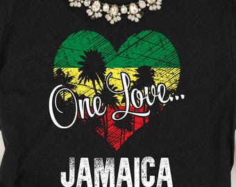 Maglietta One Love Jamaica: divertente maglietta per le vacanze sull'isola