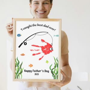 Father's Day Handprint Craft | Gift For Dad | Father's Day Craft Printable | Best Dad Gift | Fishing Craft | Father's Day Printable