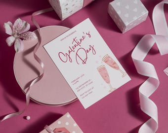 Galentine's Day Party Invitation Template | Galentine's Day Invite | Galentine's Day Invitation | Editable Valentine's Party Invitation