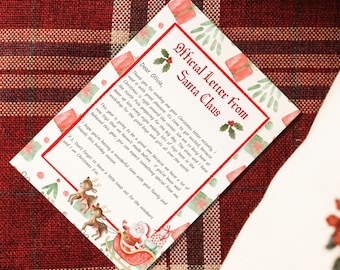 Lettre du Père Noël modifiable | Modèle de lettre du père Noël modifiable | version imprimable | Avertissement officiel du courrier du PÈRE NOL | Toile