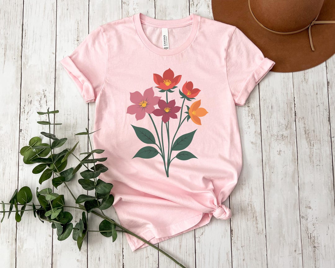 Colorful Flowers - Sustainably Made Long Sleeve Tee main image 1