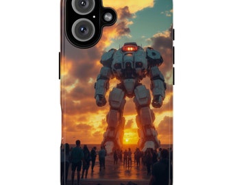 Anime Mech Robot Tough Phone Case, Sci Fi Design, Tough iPhone Cover, Unique Robot Case, Cool Tech Accessory, Sci Fi Phone Protector