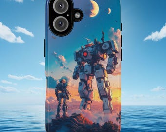 Anime Mech Phone Case, Gundam Tough Case, Robot Anime Phone Cover, Mech Warrior Phone Protector, Otaku Gift for Anime Fans, Gundam Lover's